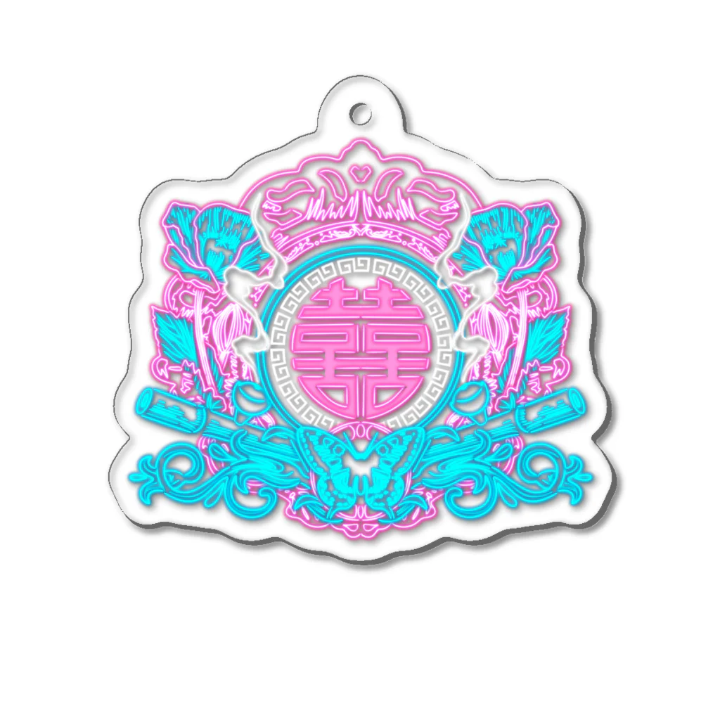 中華呪術堂（チャイナマジックホール）のNEON幻想阿片中華紋  Acrylic Key Chain