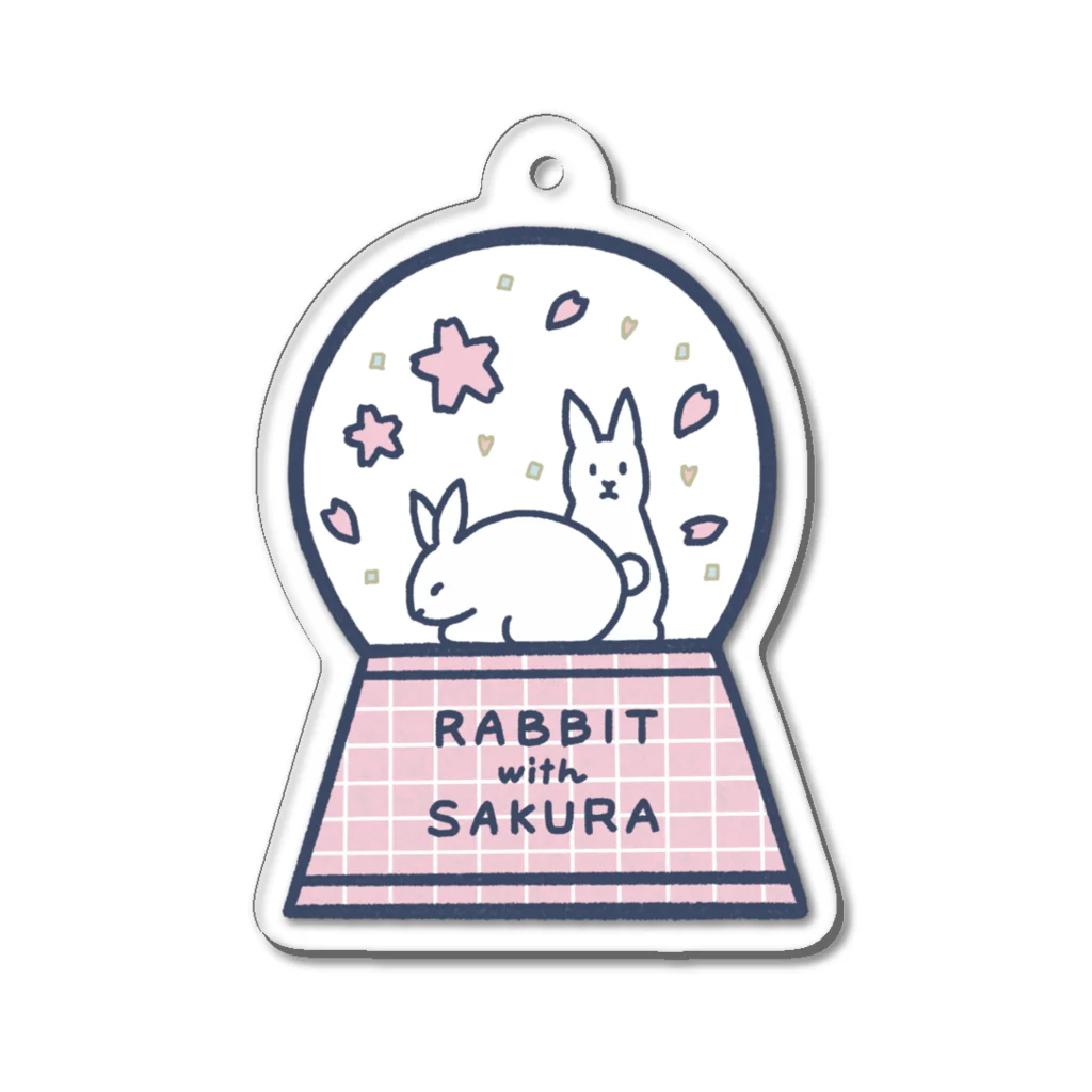 fuwa_fuwaftのRABBIT with SAKURA Acrylic Key Chain