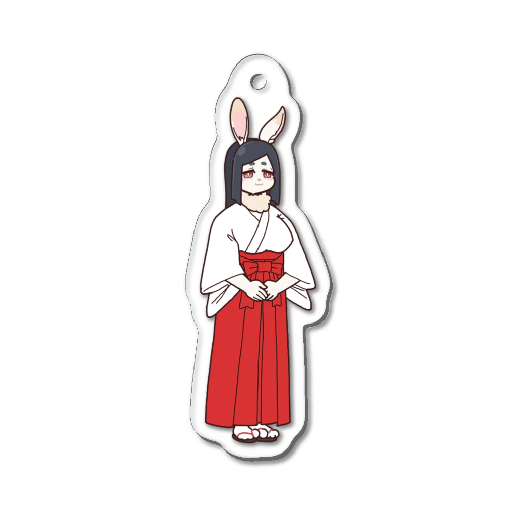 TukaretaINUのうさぎ巫女さん Acrylic Key Chain