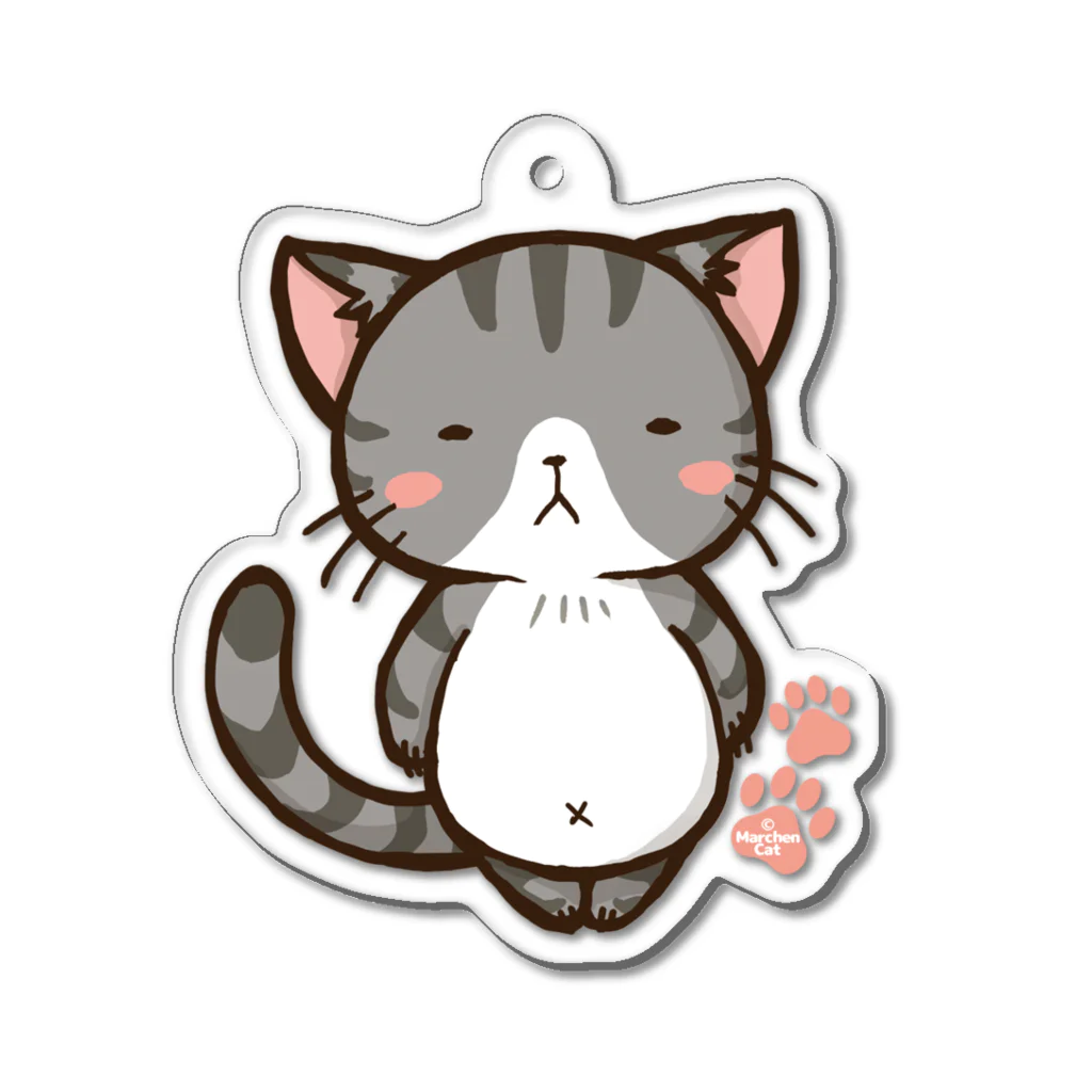 MarchenCatの【ろくすけ】のほほんネコさん【猫アクリルキーホルダー】 Acrylic Key Chain