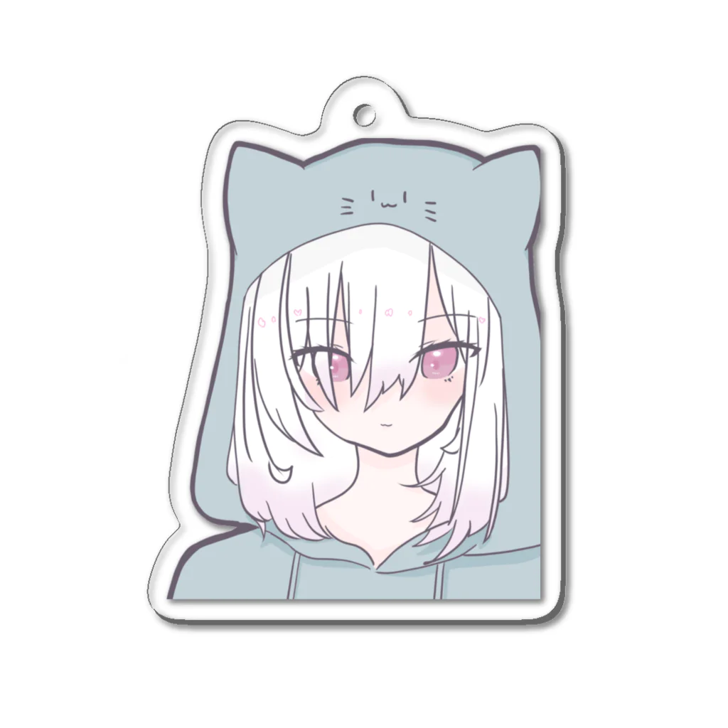 嶺巴@Twitchの嶺巴猫耳フード Acrylic Key Chain