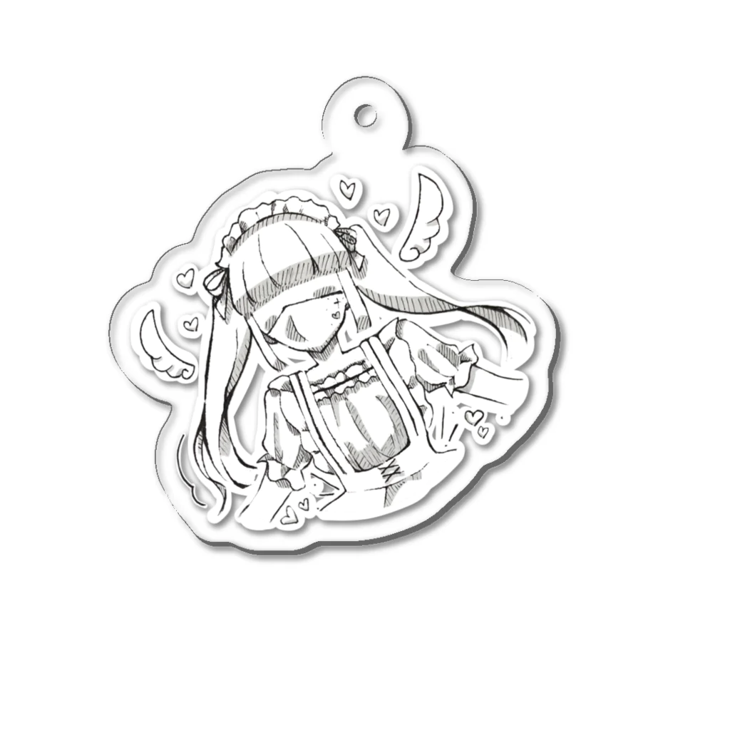 littlesのかわいいてんしめいどちゃん Acrylic Key Chain