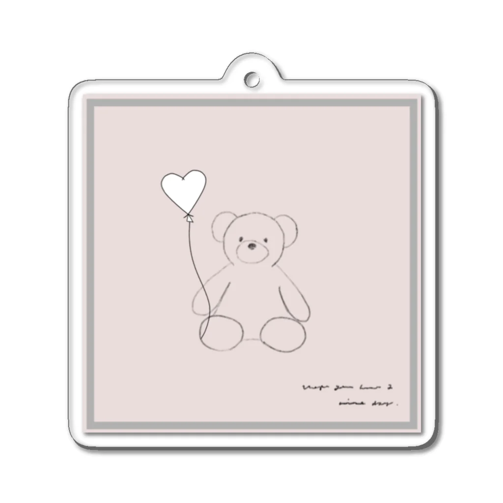 rilybiiの🧸 Bear and heart white balloon . アクリルキーホルダー