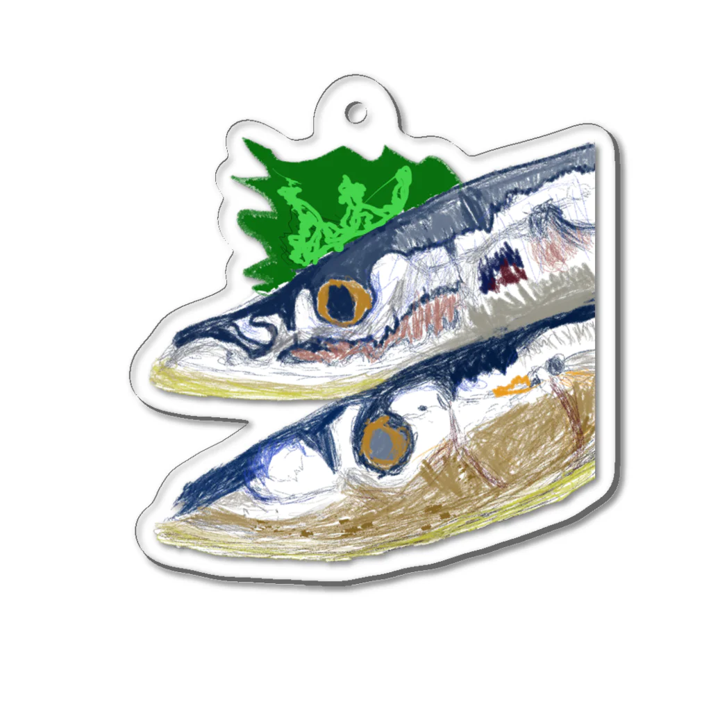 でじるみ富士の秋刀魚 Acrylic Key Chain