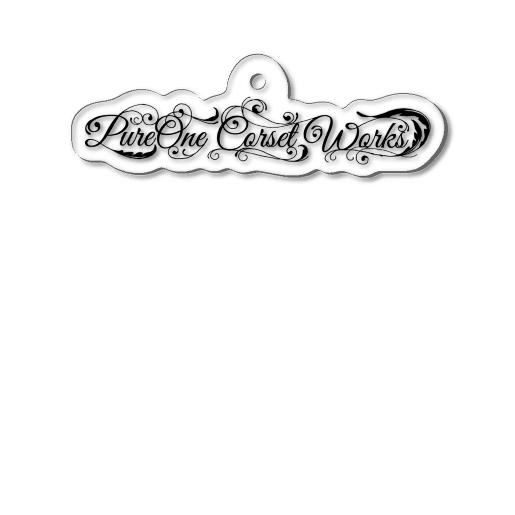 ピュアワン コルセット ワークスのロゴ（横文字） Acrylic Key Chain