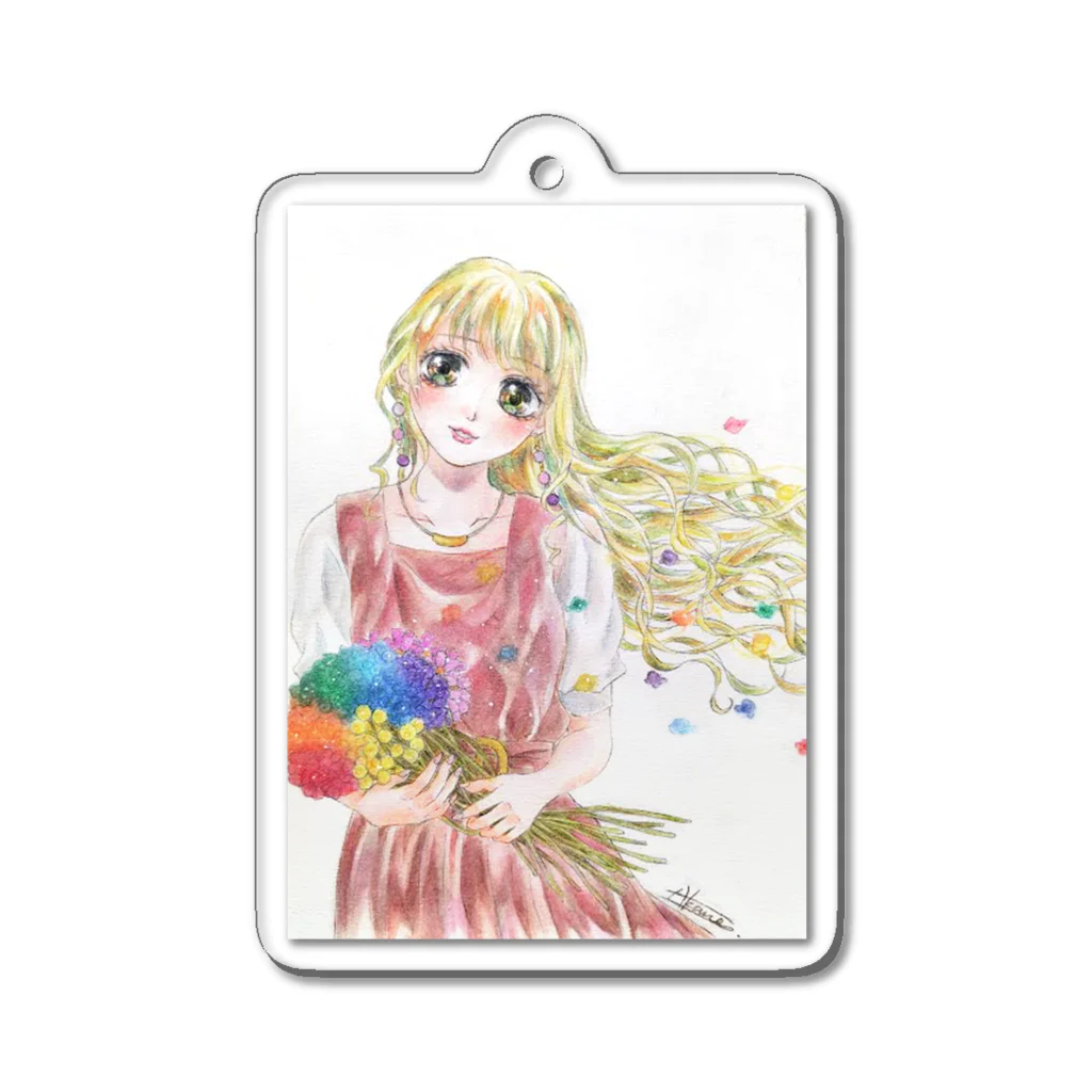 ミライク・カラの春色の少女 Acrylic Key Chain