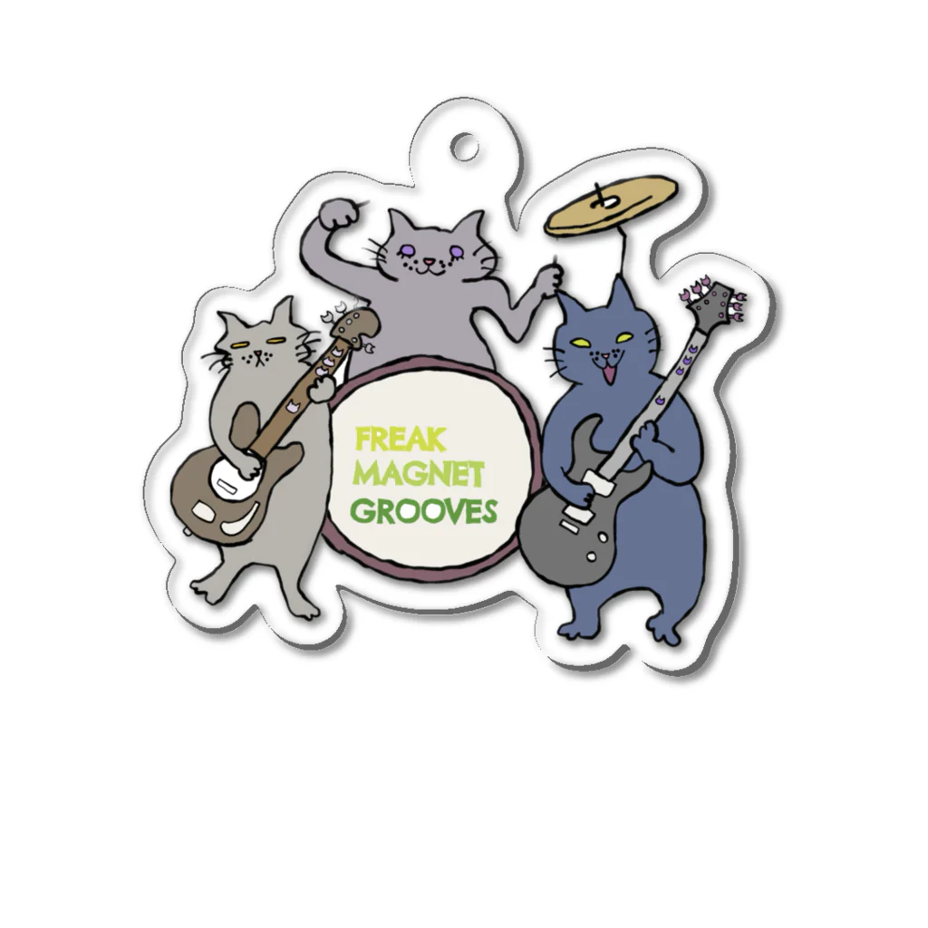 gatto_gattoのROCKな猫たち Acrylic Key Chain