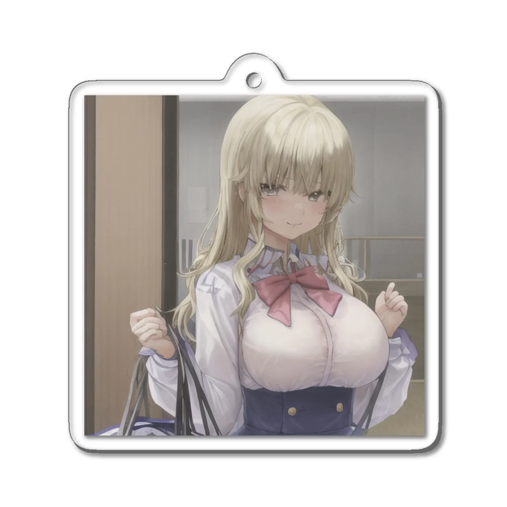 kaz-uのデザインイラストの隣のクラスの天使ちゃん Acrylic Key Chain