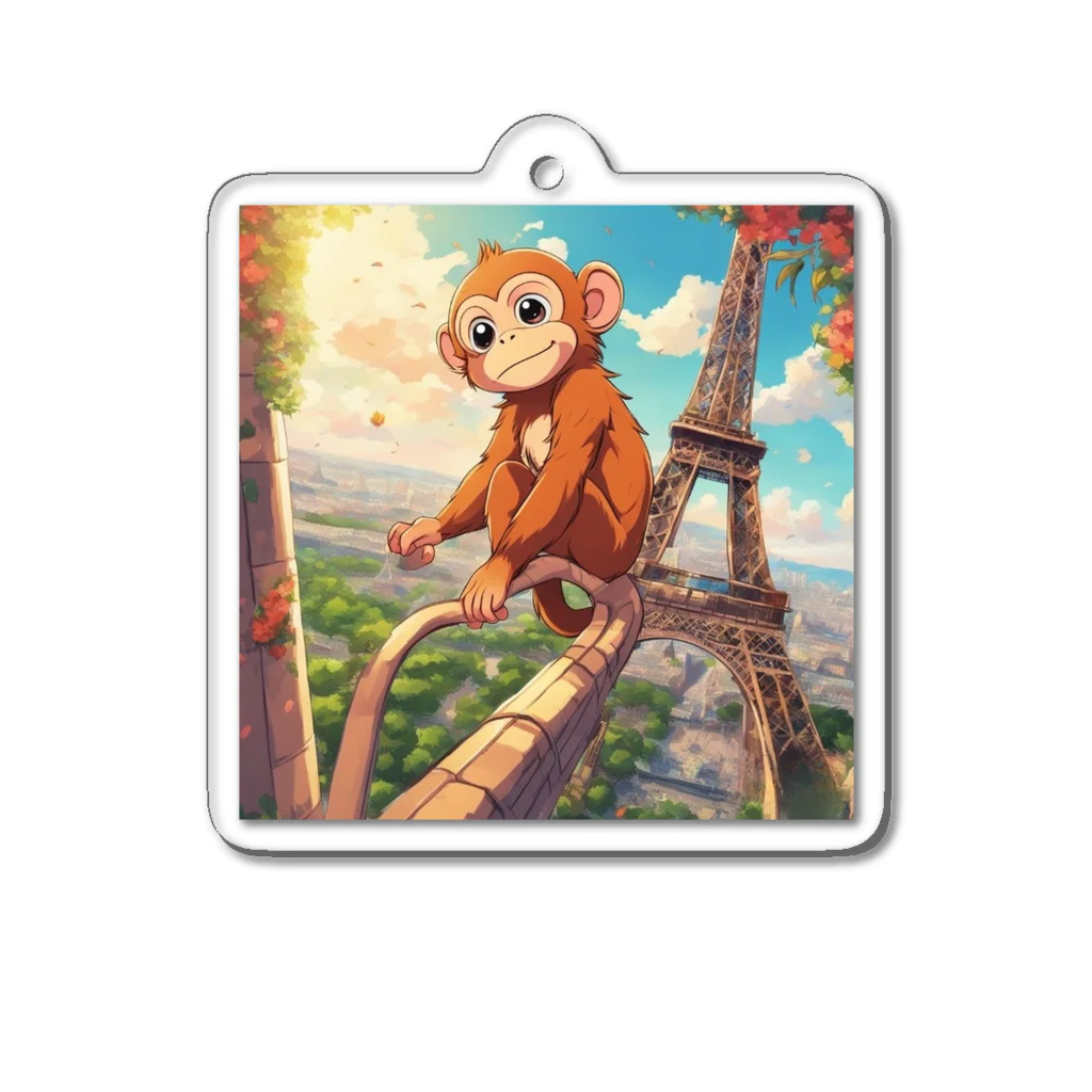 Cute-Animalsの【パリ旅行】サルくん Acrylic Key Chain