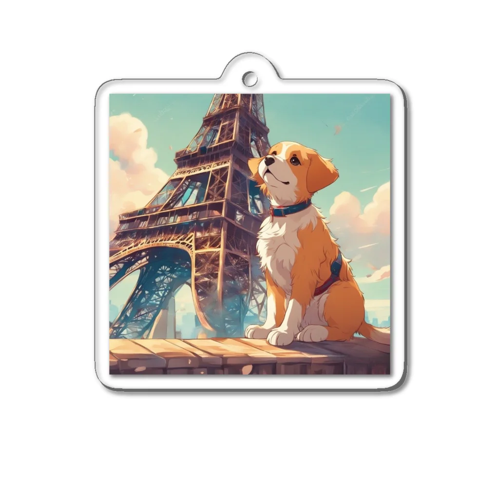 Cute-Animalsの【パリ旅行】犬くん Acrylic Key Chain