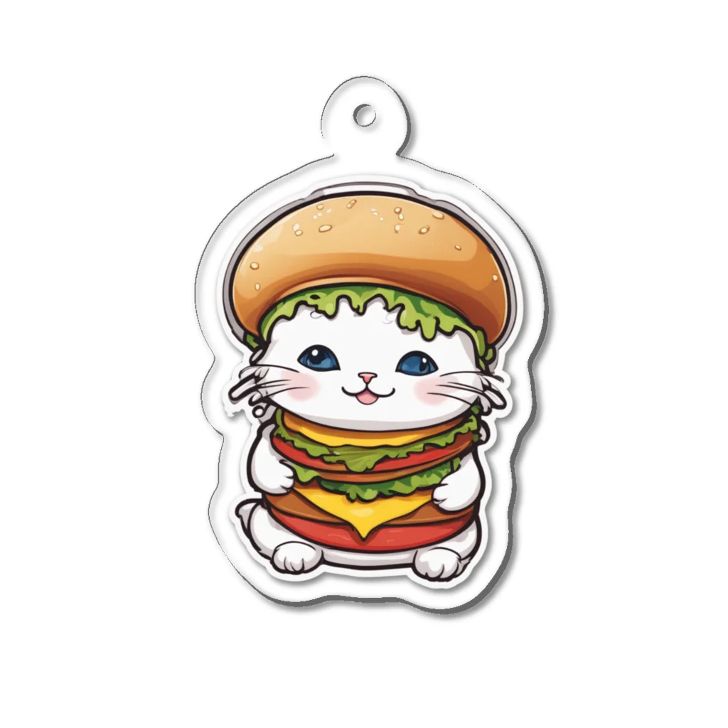 iruma_kentaのにゃんこバーガー Acrylic Key Chain