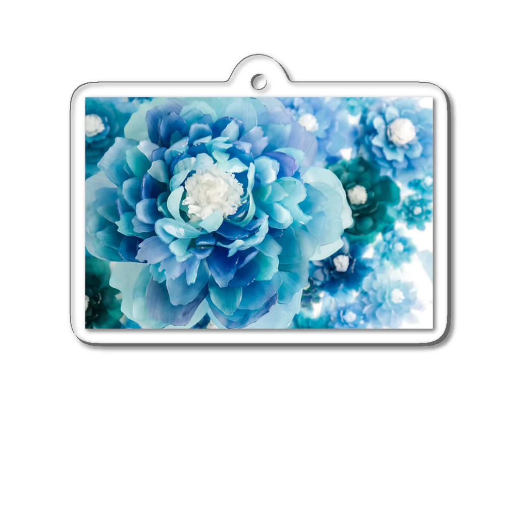しばさおり jasmine mascotの青い花 Acrylic Key Chain