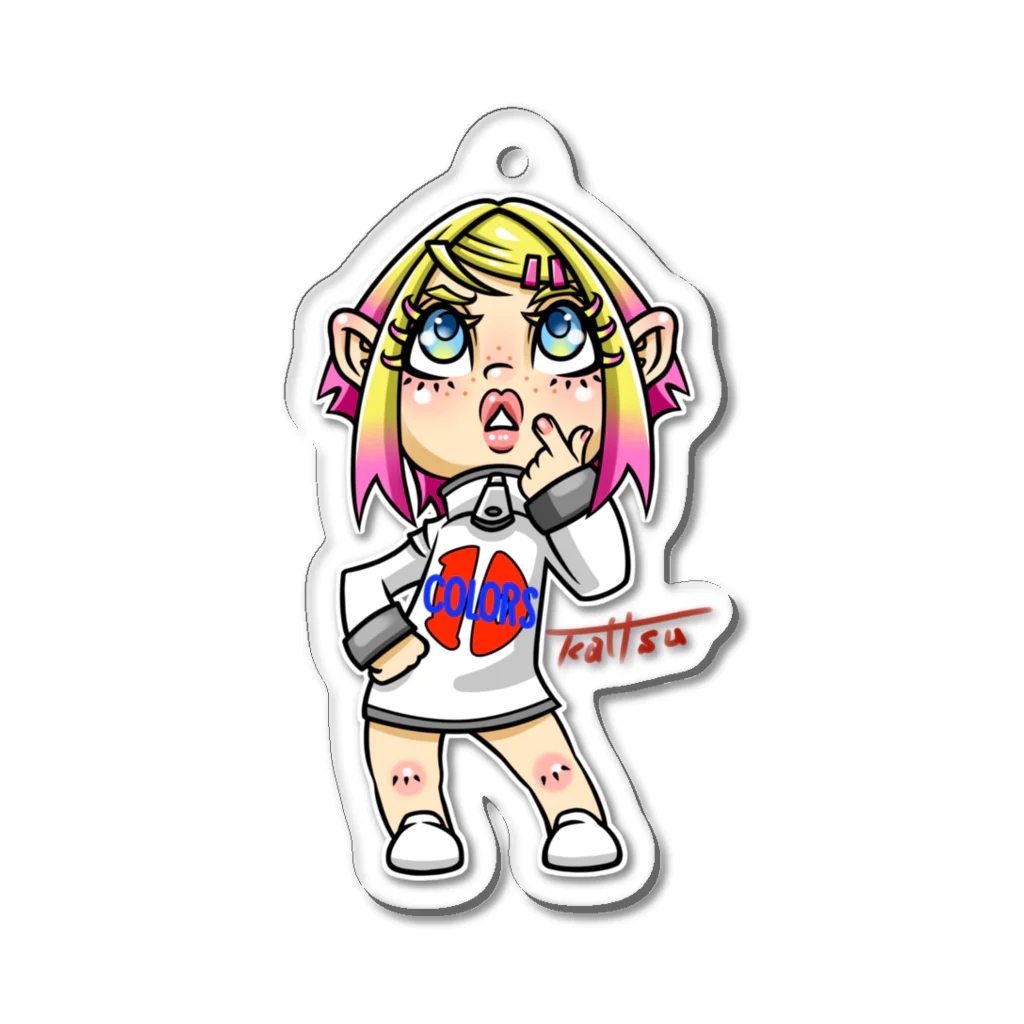 KATTSU_ASSTのアクリルキーホルダー　デフォルメ　十色ちゃん Acrylic Key Chain