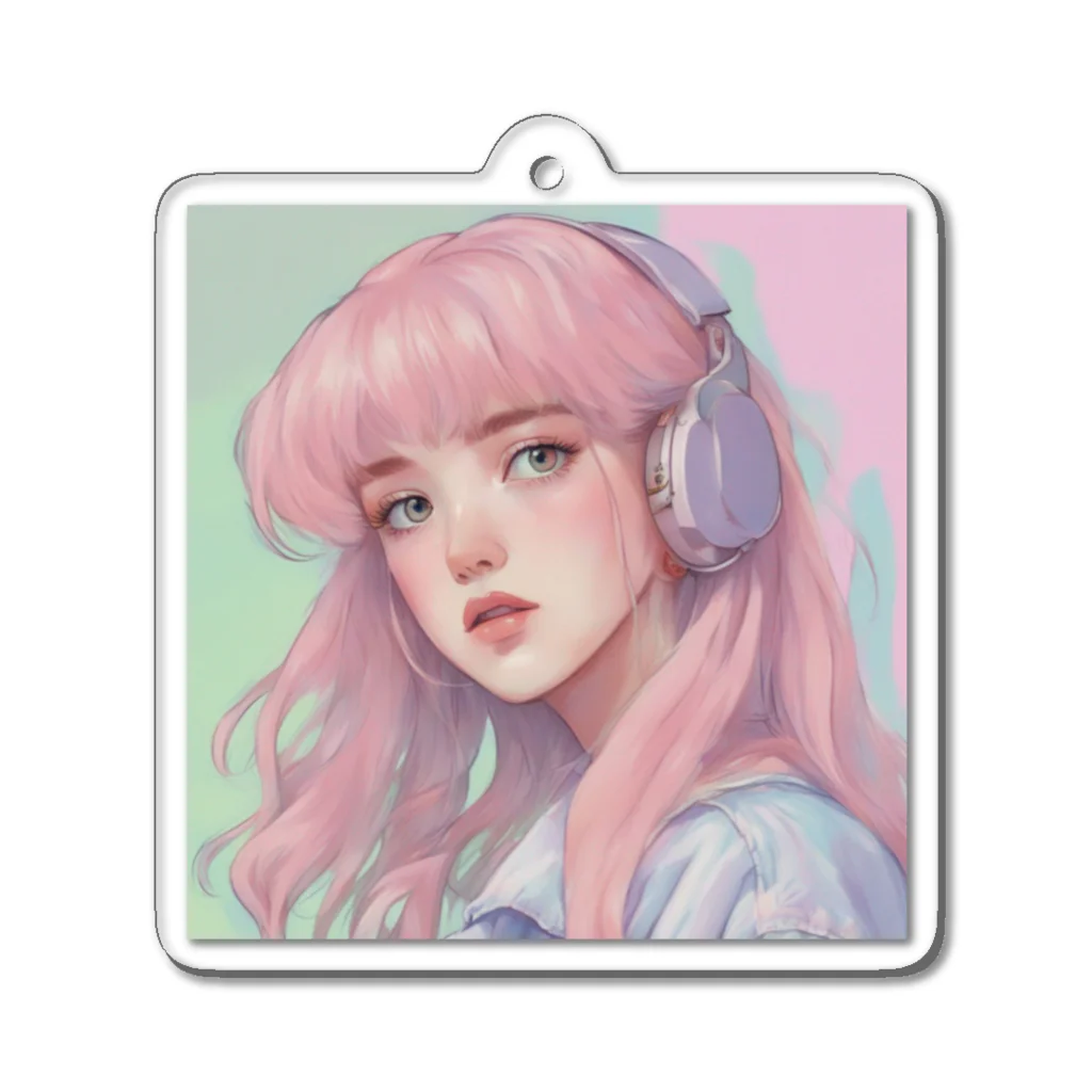 みわち@カワイイ集めましたのHeadphones Girl Acrylic Key Chain