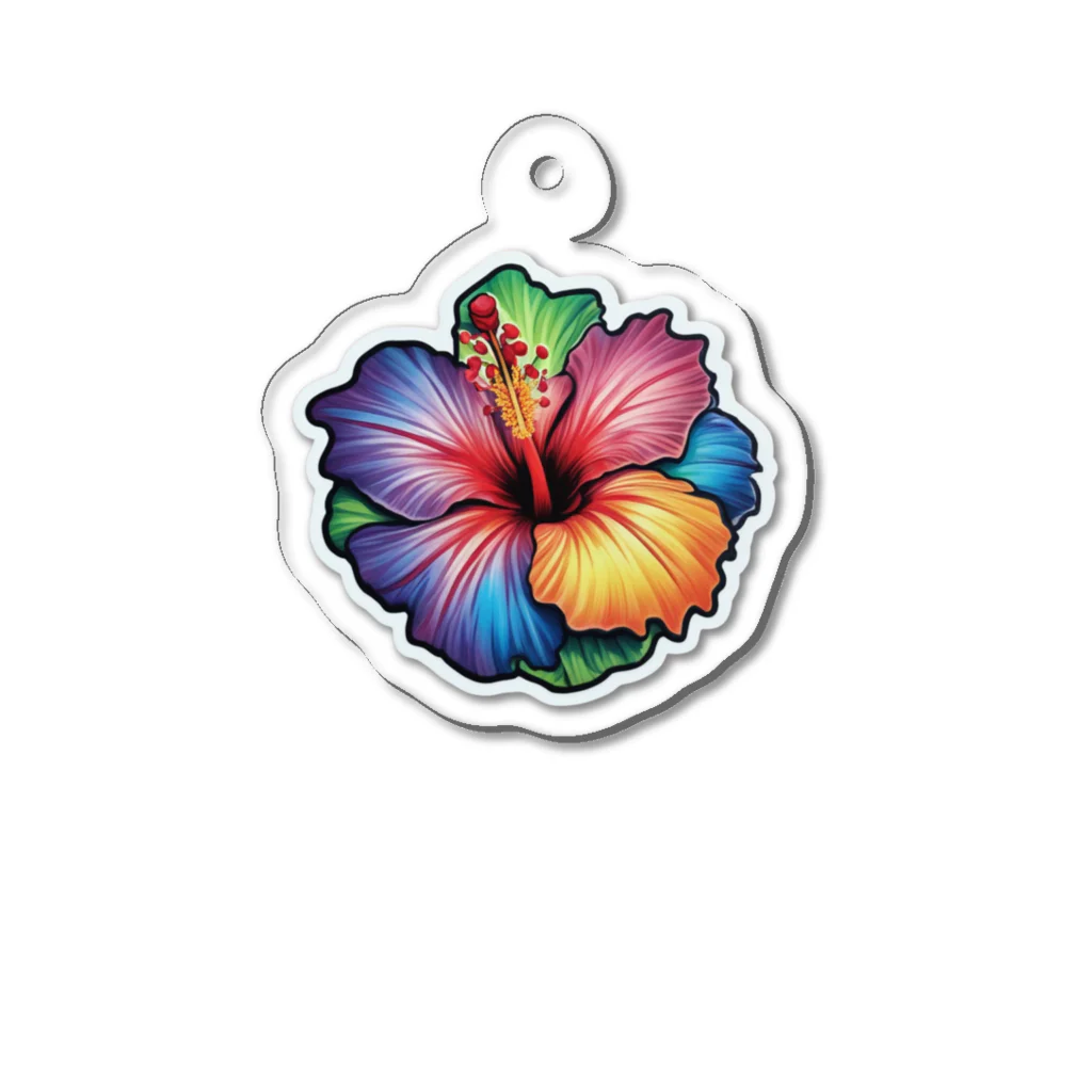 Rainbow Hibiscus 【RH】のRHキーホルダー アクリルキーホルダー