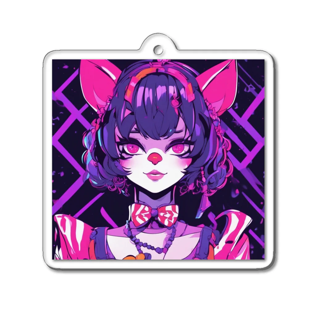 パンクビビッド•ピエロ団のパンクビビッド・ピエロキャットレディ Acrylic Key Chain