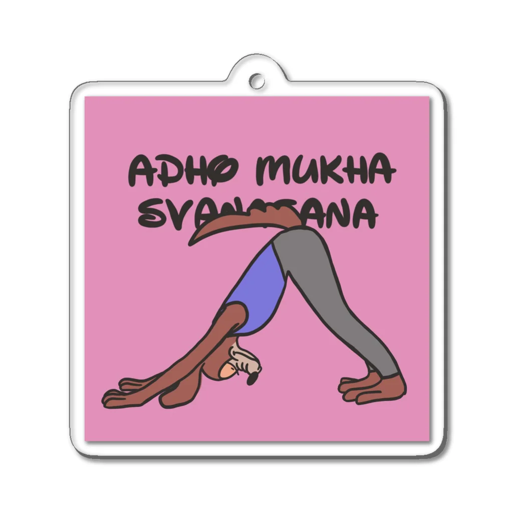 kuuleiのYOGA × Animal （Adho mukha svanasana） Acrylic Key Chain