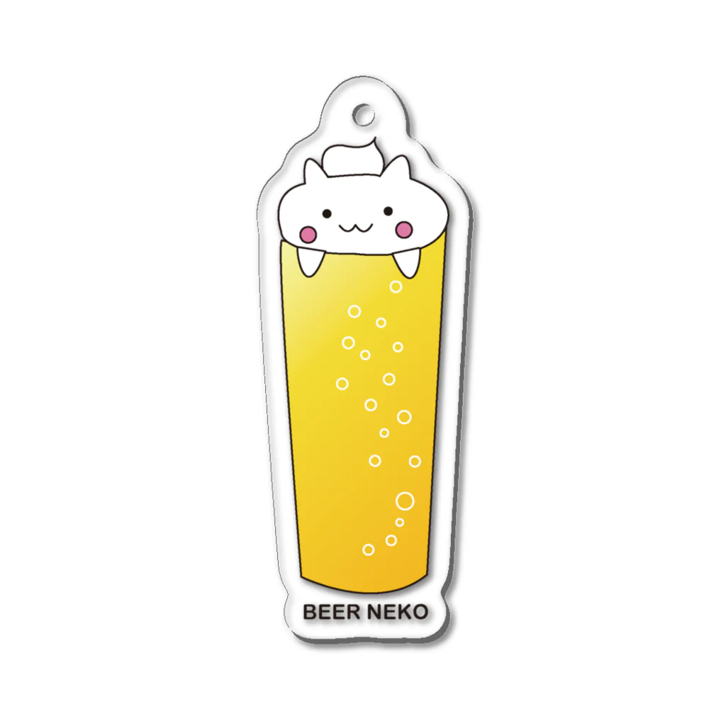 REDMOON_SAPPOROのBEER NEKO Acrylic Key Chain