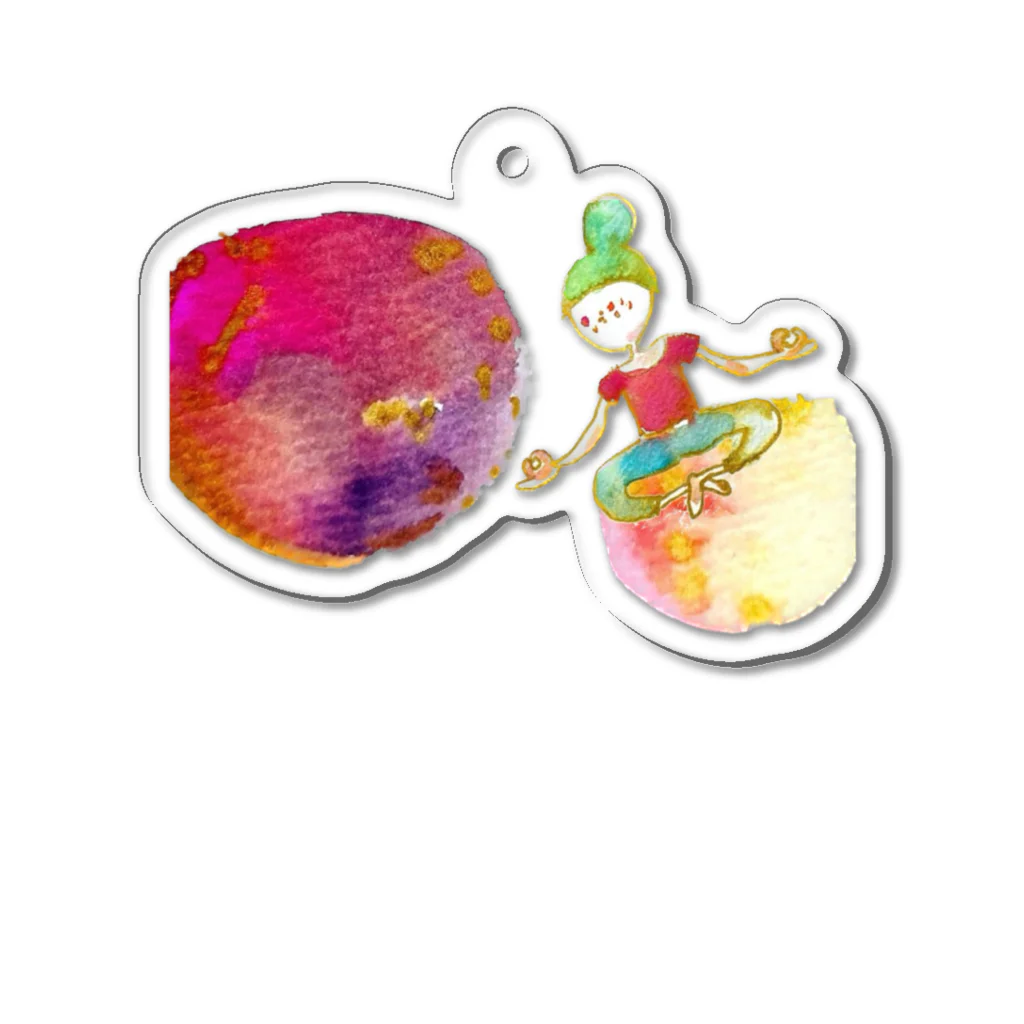 onmycolorの楽描き店のそばかすこちゃん on ball  (小物) Acrylic Key Chain