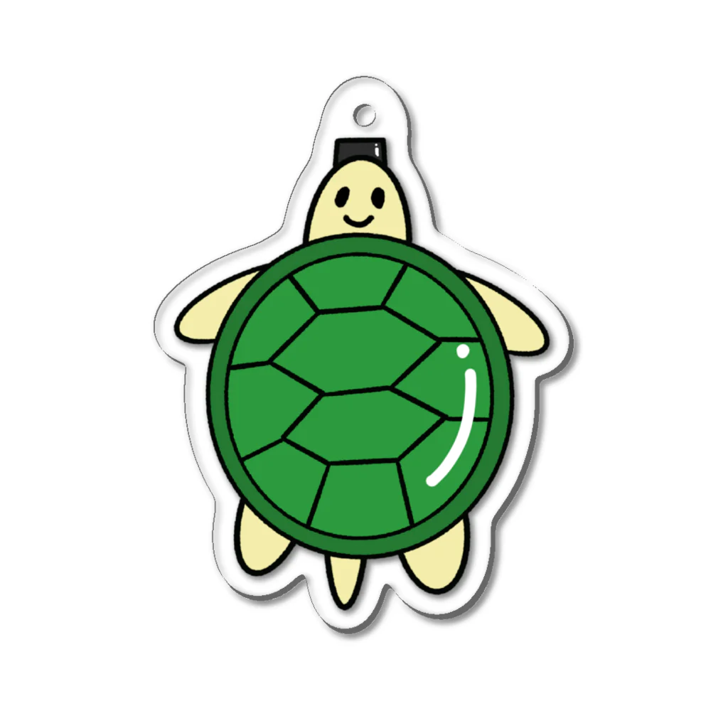 水平線クラークのアートラボの【Turtle Shoot】カメさん Acrylic Key Chain