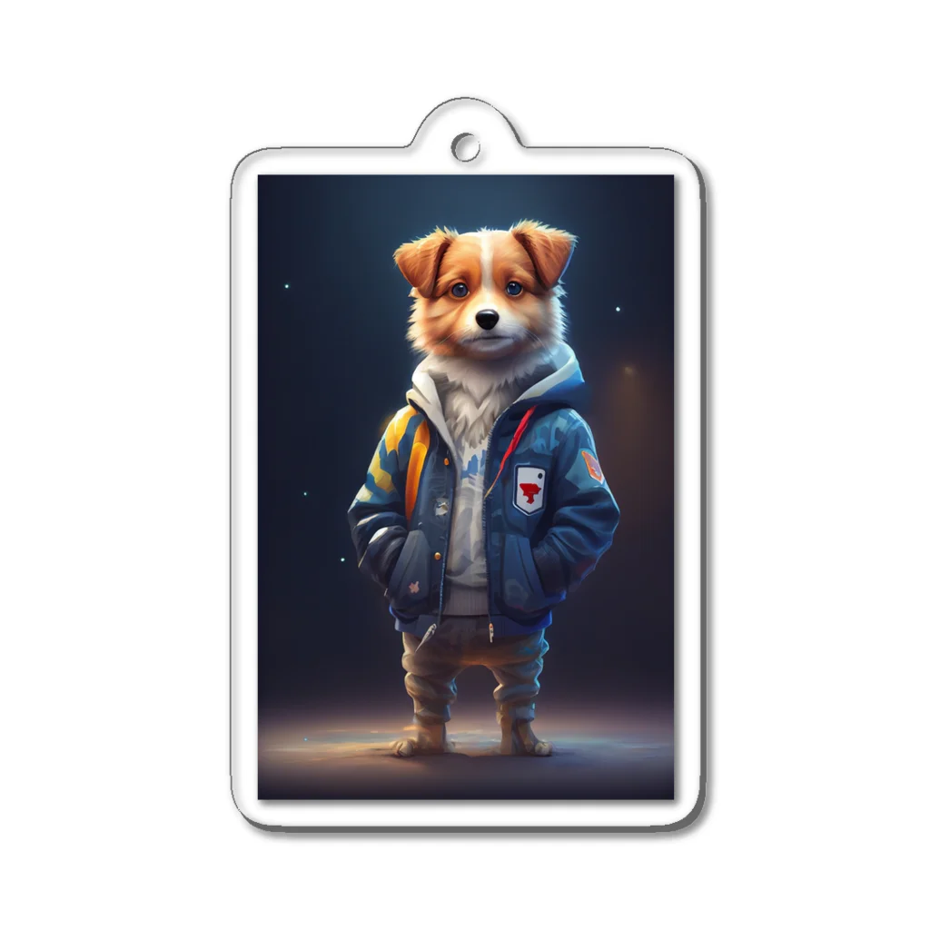 🔥AI art shop🔥のやんちゃな学生風の子犬 Acrylic Key Chain