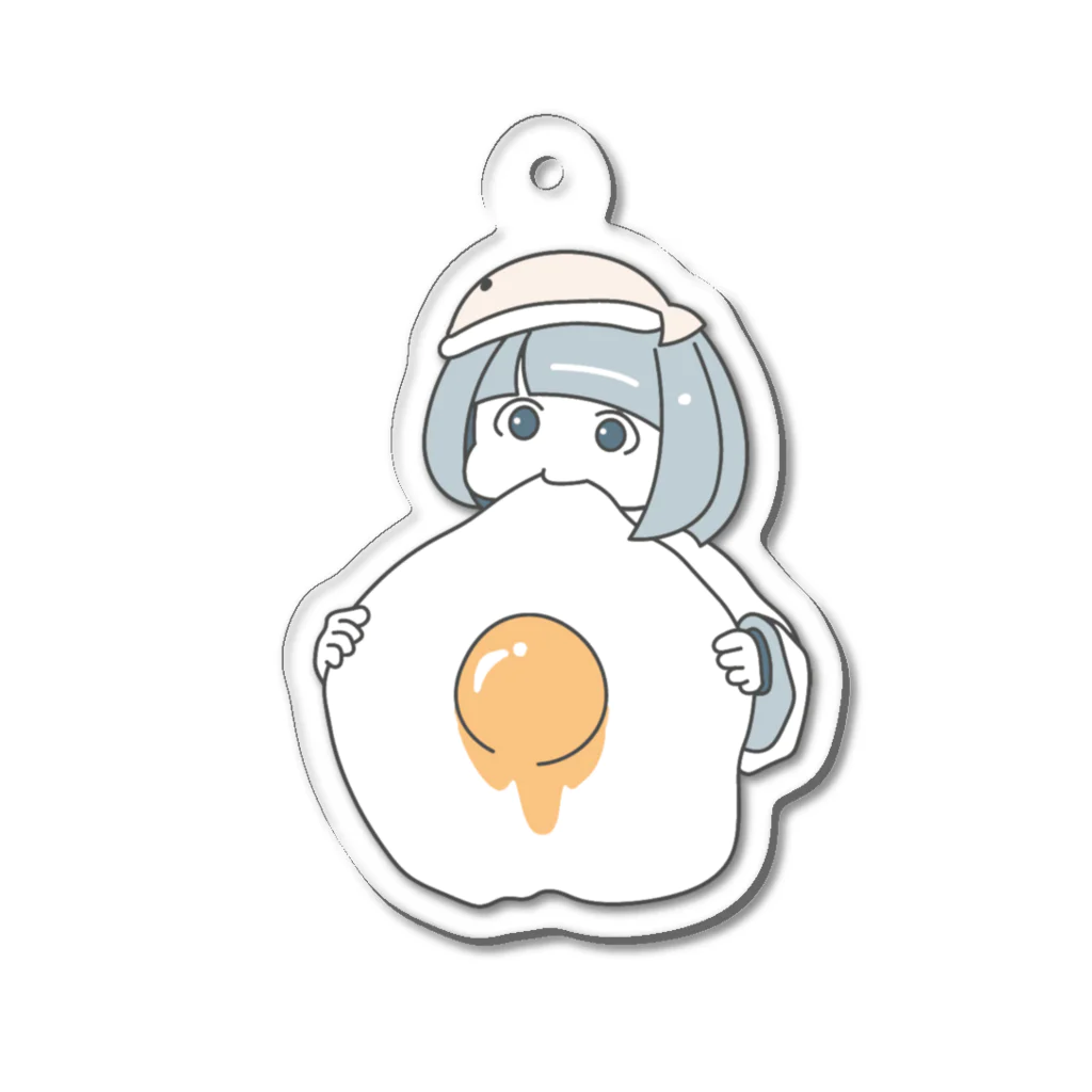 ひと見の魚のせた子（でかい目玉焼きと一緒） Acrylic Key Chain