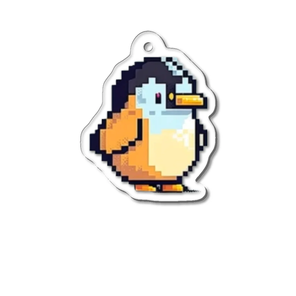 18ban's shopのピクセルデザイン　ペンギン1 Acrylic Key Chain