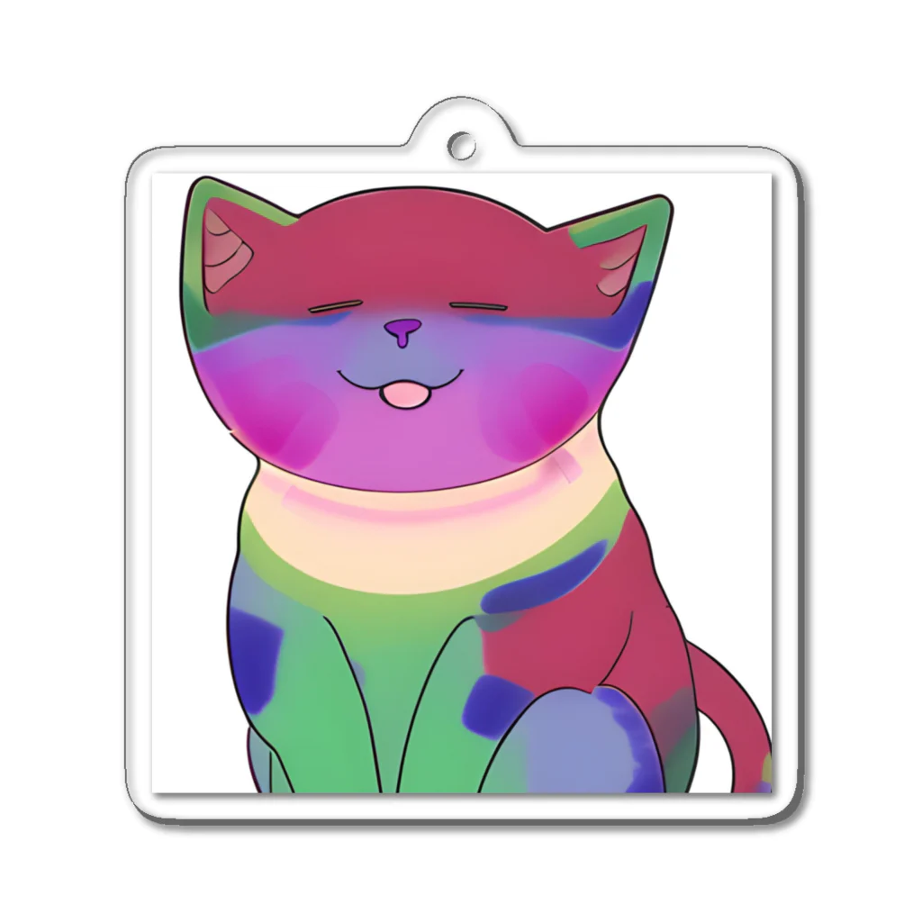 bokenasuの幸運を呼ぶ⁈虹色ネコ助 Acrylic Key Chain