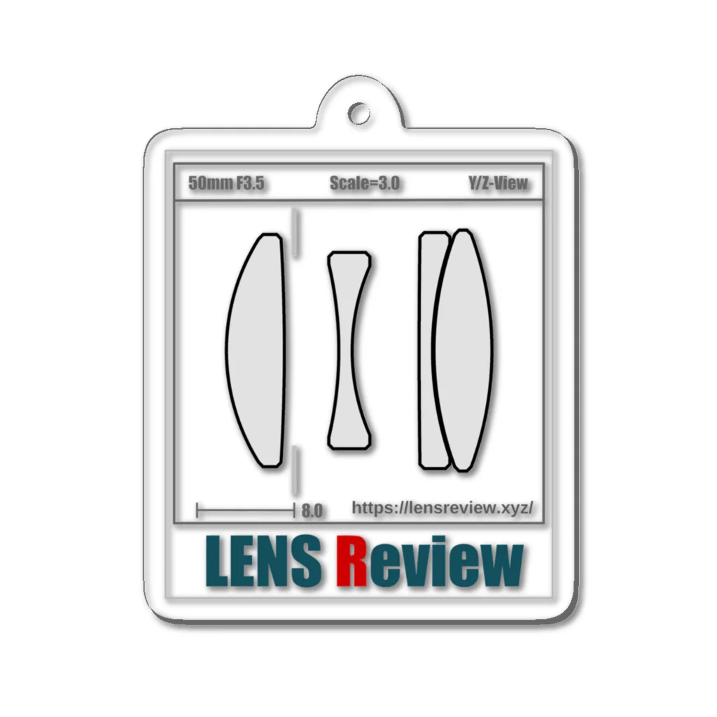 LENS-Reviewの3群4枚 LENS Review画面風 アクリルキーホルダー