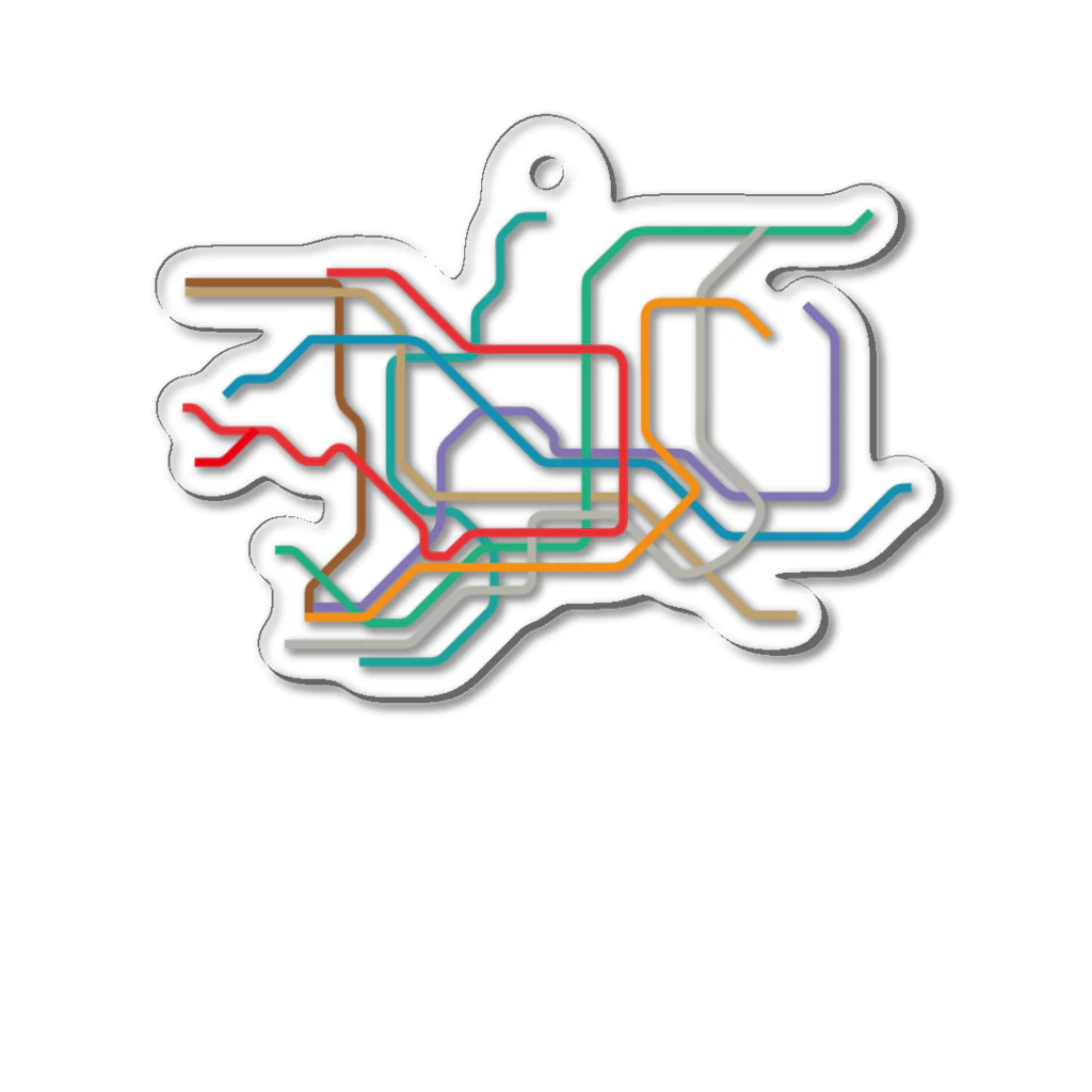 DRIPPEDの東京メトロ路線図-TOKYO METRO-東京地下鉄路線図- Acrylic Key Chain