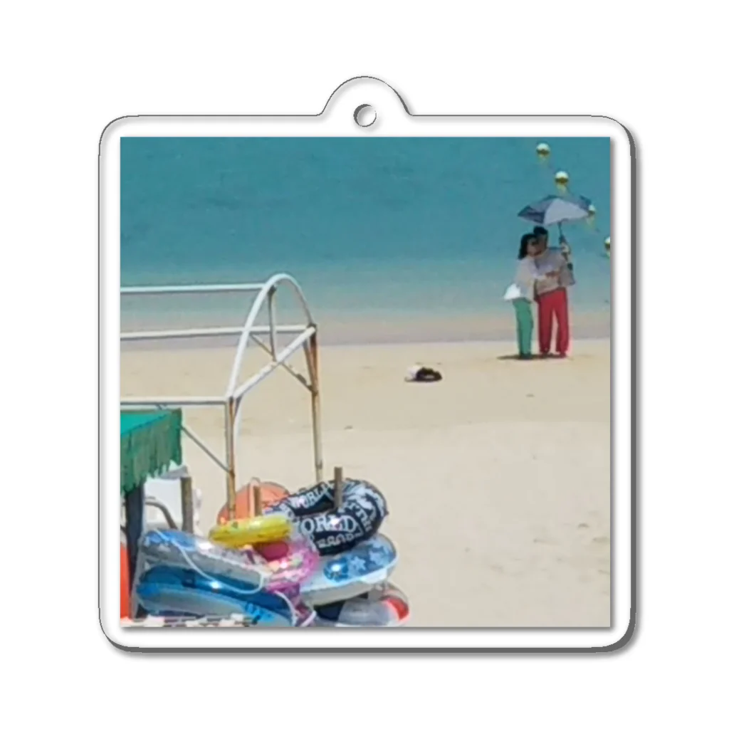 ★☆★Japan・Goods★☆★の沖縄の砂浜をプリントしたグッズ アクリルキーホルダー