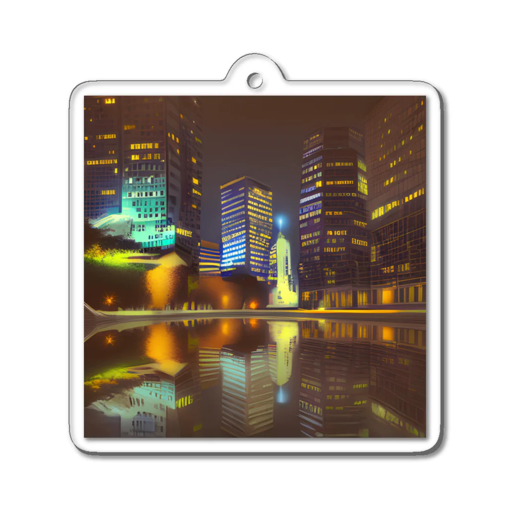 aripeishopの都会の夜景 Acrylic Key Chain