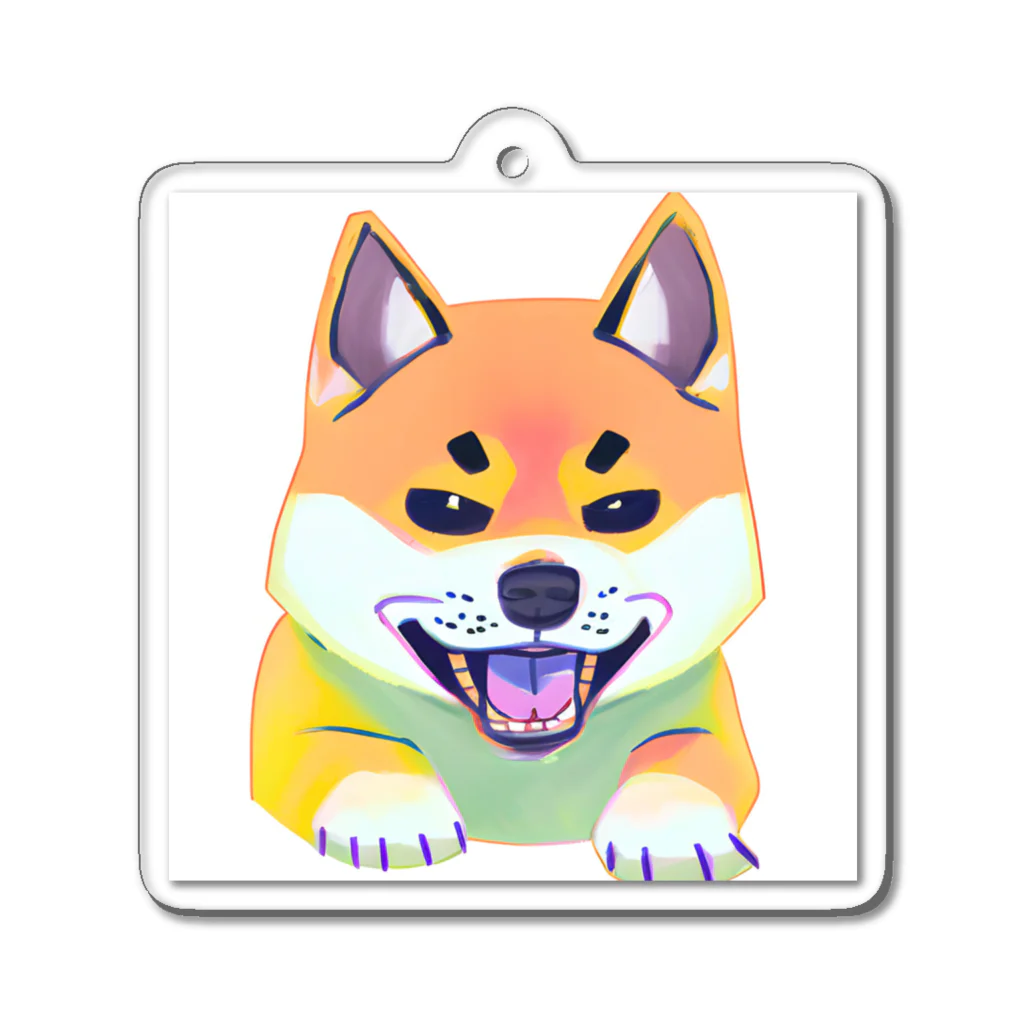 POP BLUE ショップのかっこいい柴犬くん Acrylic Key Chain