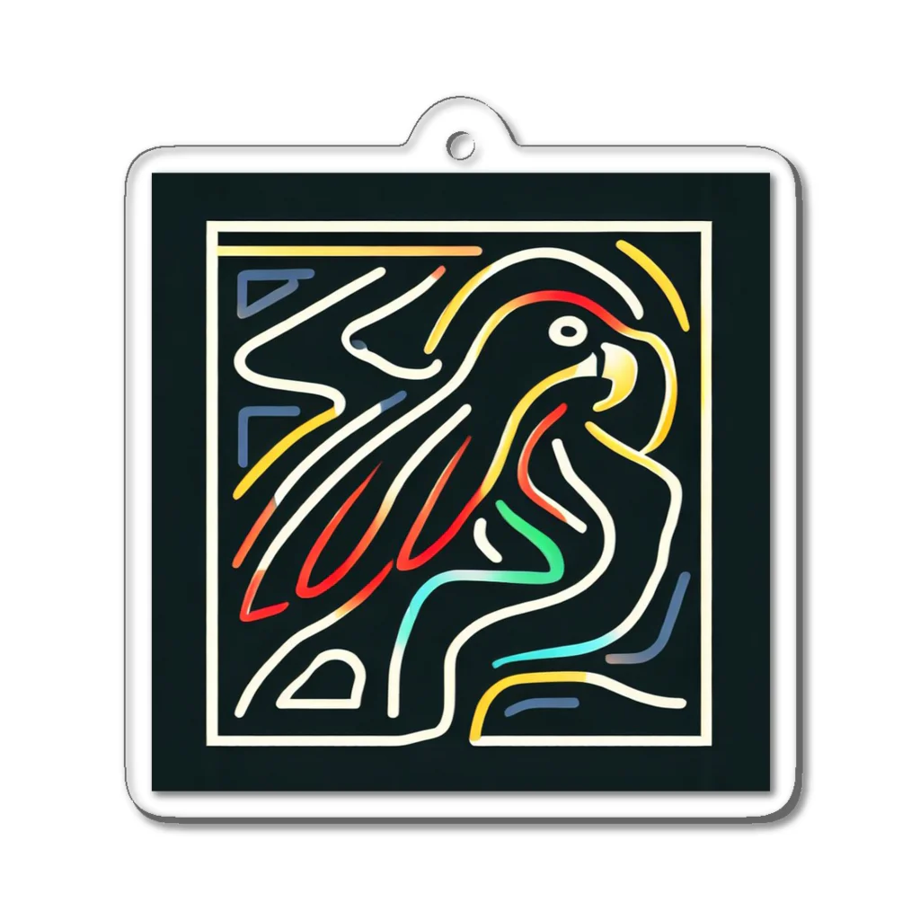 ikubohのナスカの地上絵「オウム」インスパイア01 Acrylic Key Chain