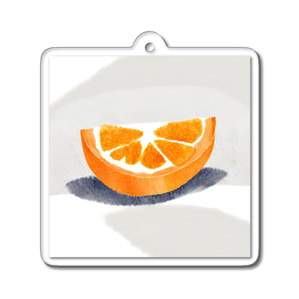 萌え断グッズのオレンジの断面 -隠れハート- Acrylic Key Chain