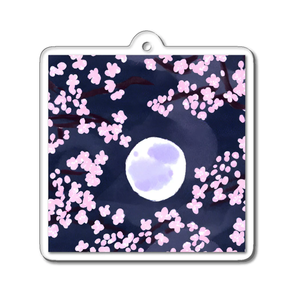 raran06の夜桜 Acrylic Key Chain