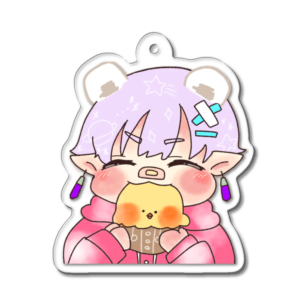 まりんちゃんのまりんちゃんとひよこのカップケーキ Acrylic Key Chain