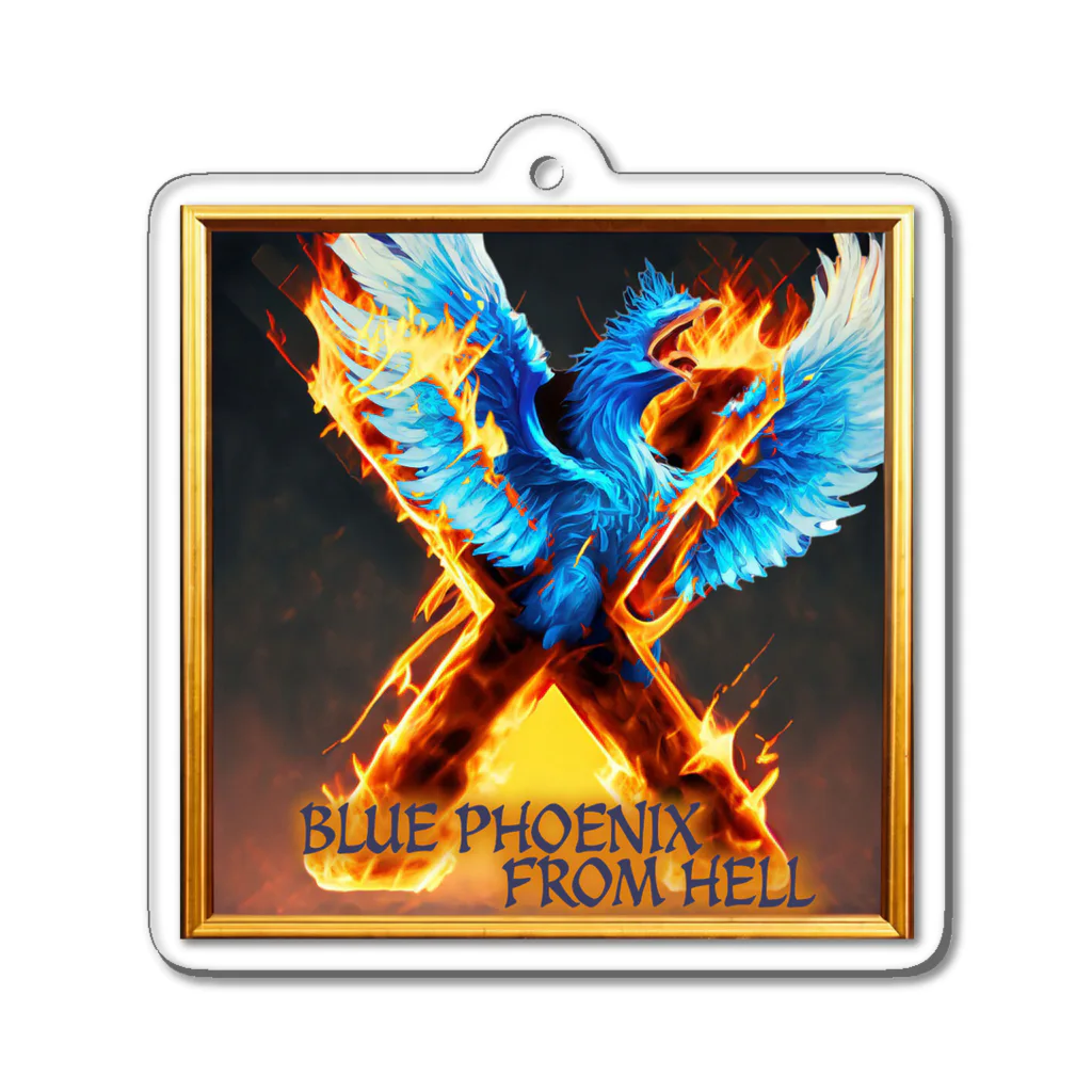 enjoy cycling serviceのBLUE PHOENIX FROM HELL Acrylic Key Chain