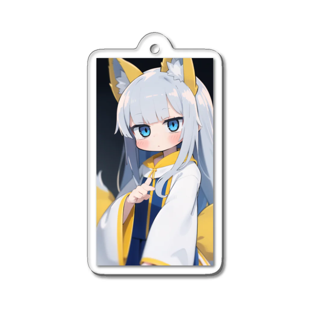 ケモ耳美少女キツネちゃん（AIart）の魅惑的なキツネ姿の美女 Acrylic Key Chain