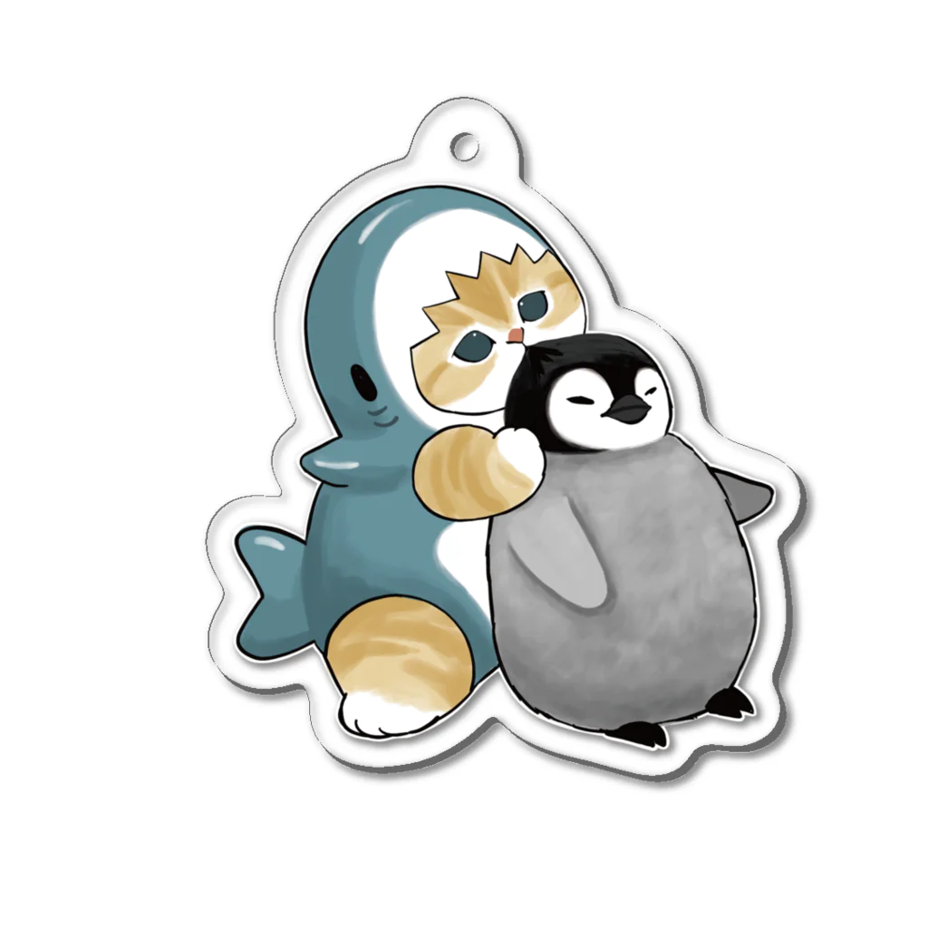 mofusandのサメにゃんペンギン吸い Acrylic Key Chain