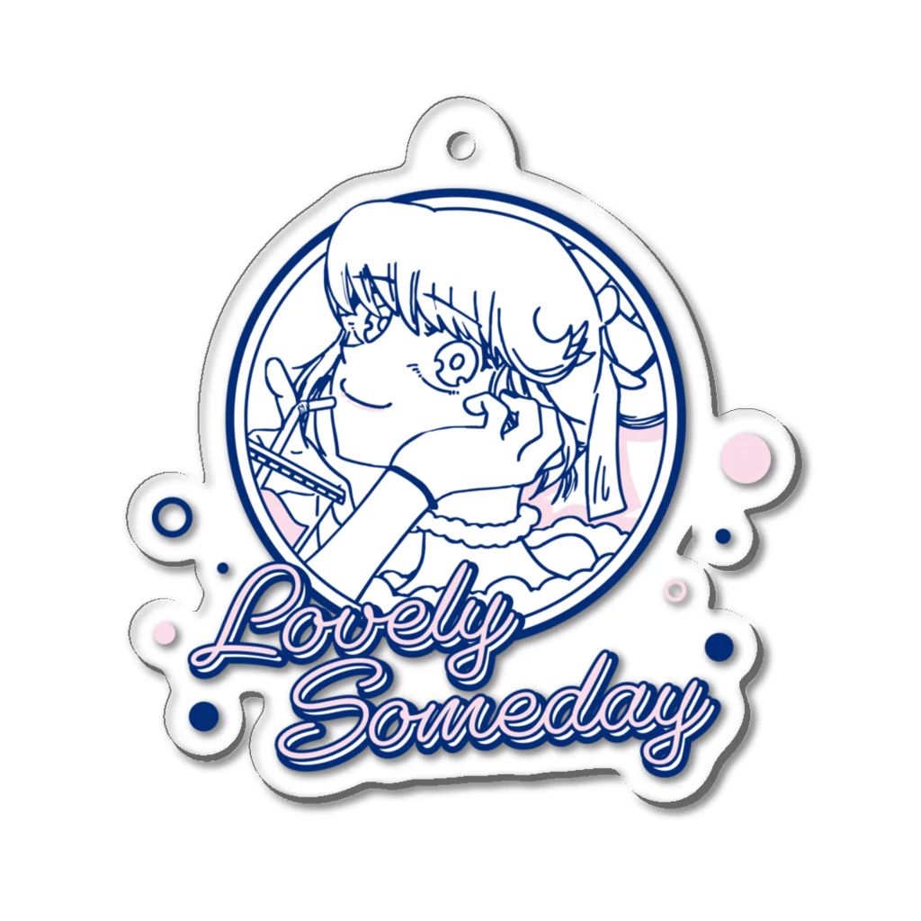 LovelySomedayのラブサムのロゴ（ピンク） Acrylic Key Chain