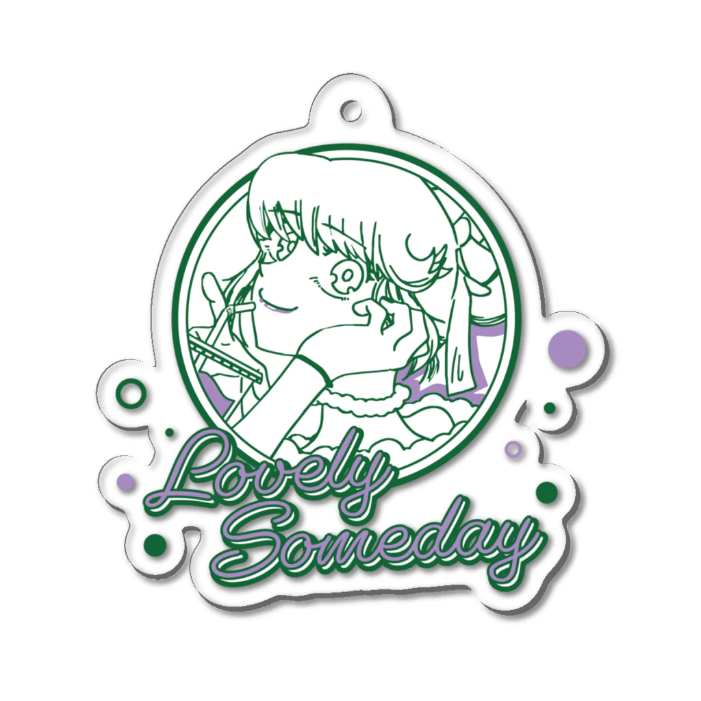 LovelySomedayのラブサムのロゴ（緑） Acrylic Key Chain