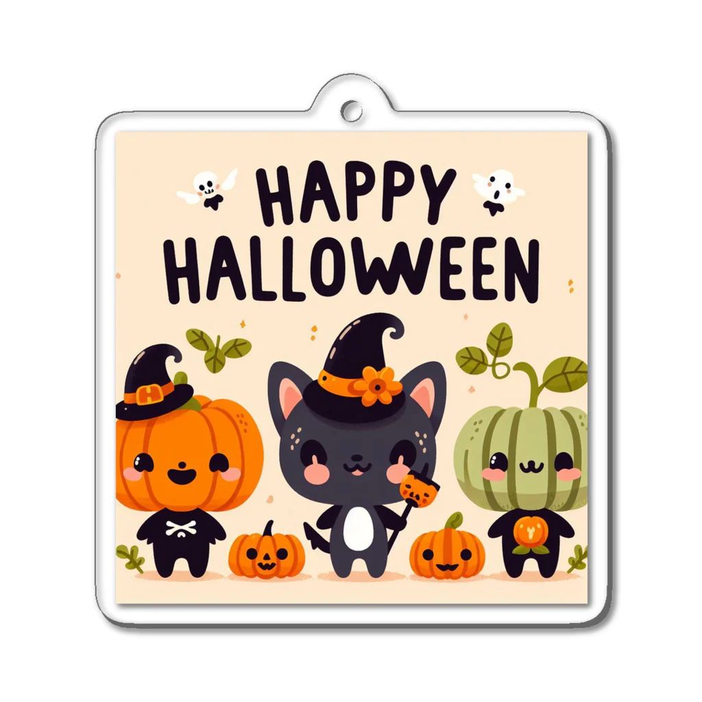 ワンダーワールド・ワンストップのHappy Halloween かわいいハローウィーンキャラクター アクリルキーホルダー