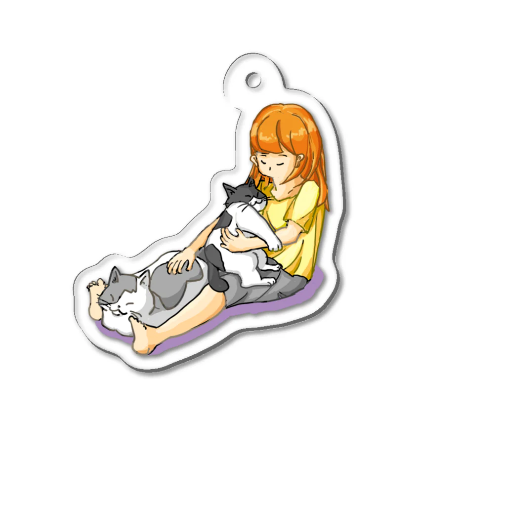 もちけらのお昼寝猫ちゃん。 Acrylic Key Chain