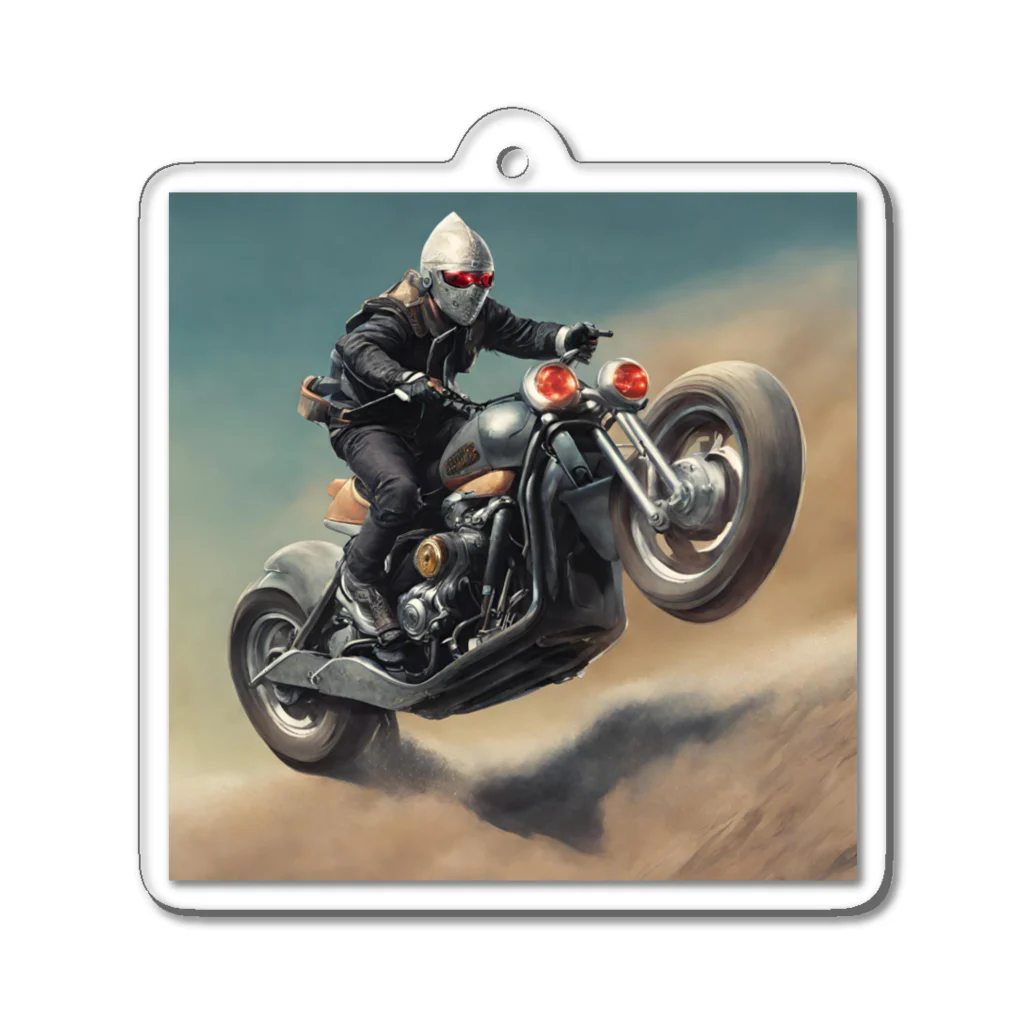 Yamapの仮面のバイク乗り Acrylic Key Chain