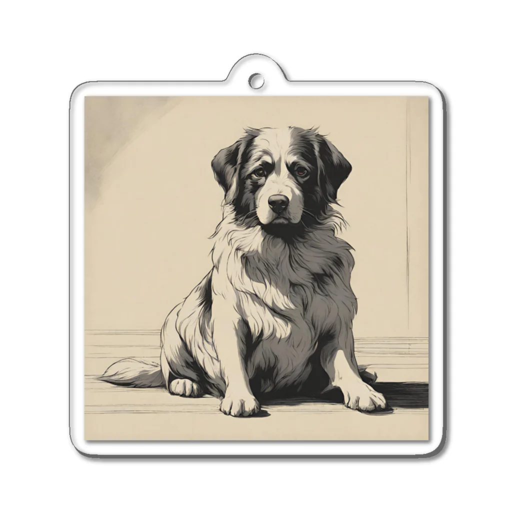 底辺の底辺好きな事を気ままに…。の帰りを待つ愛犬 Acrylic Key Chain