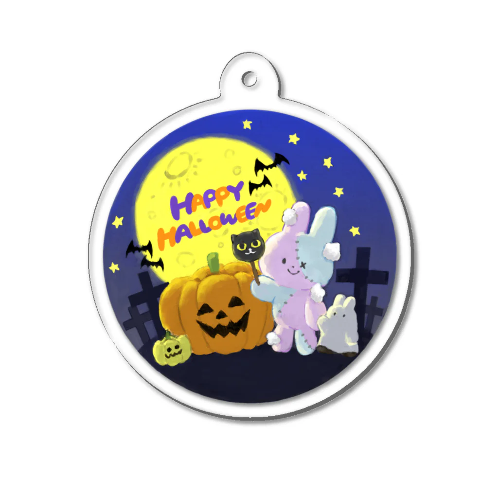 ミライク・カラのハッピーハロウィンうさちゃん Acrylic Key Chain