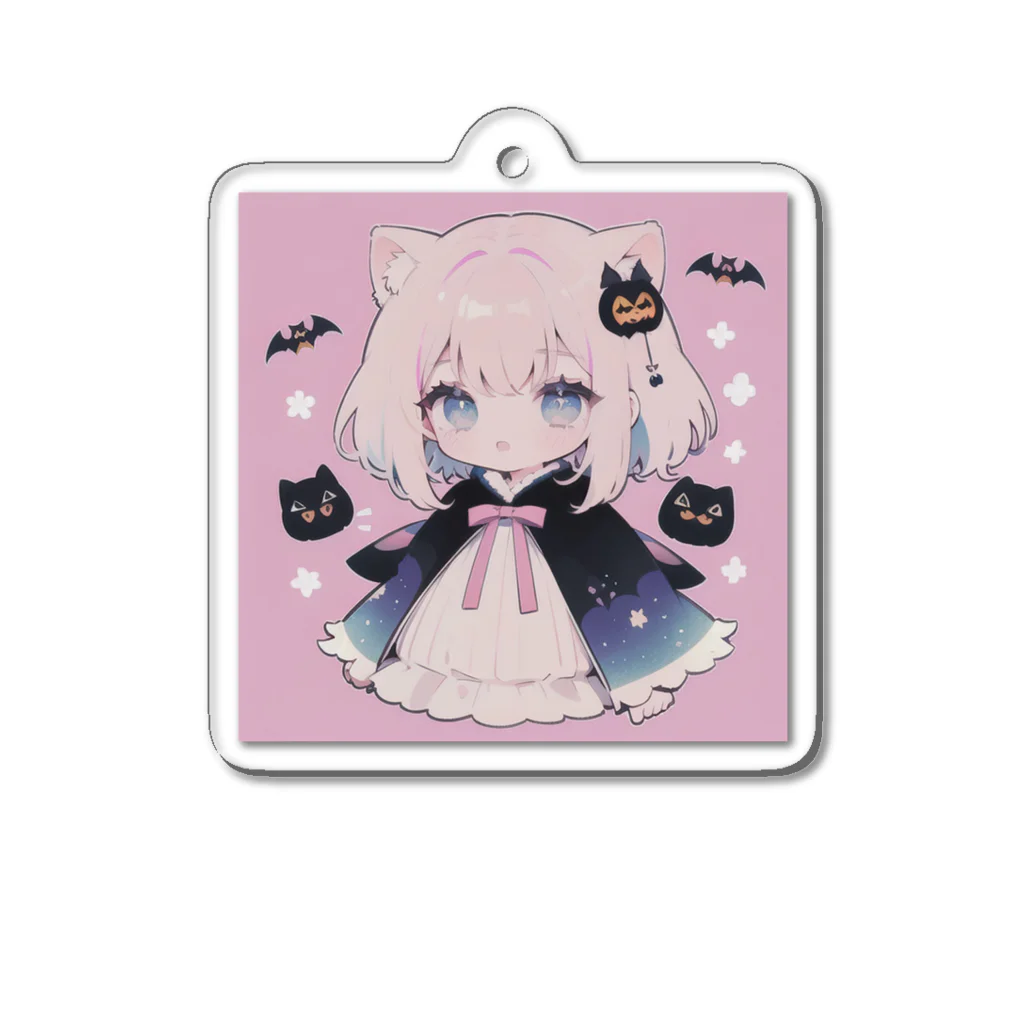 那須モバイル店のハロウィン　女の子 Acrylic Key Chain