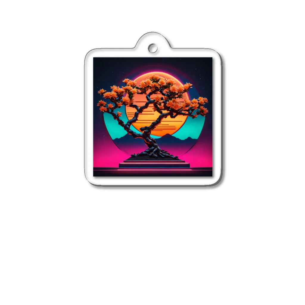 RetrowaveFlowerのRetrowaveFlowerー金木犀ー Acrylic Key Chain