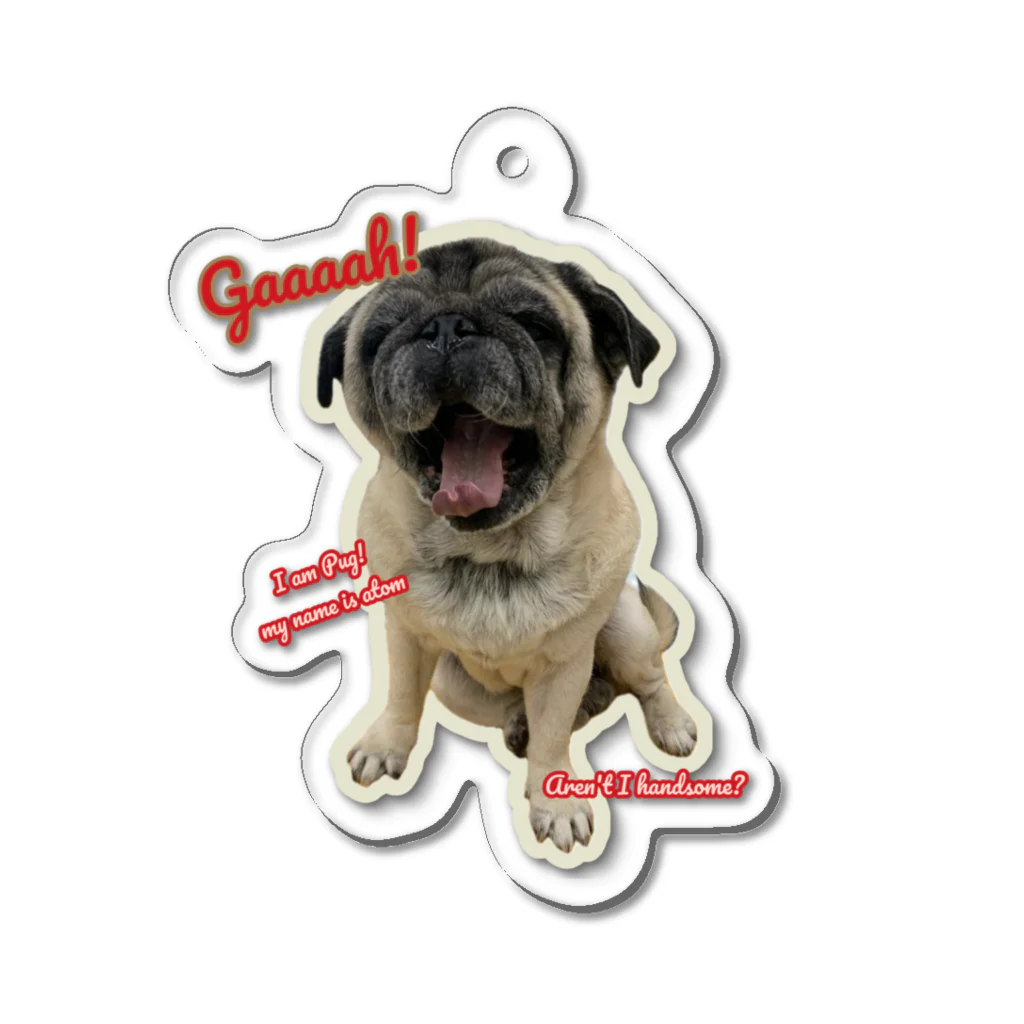 mimosaのI am Pug!　 Acrylic Key Chain